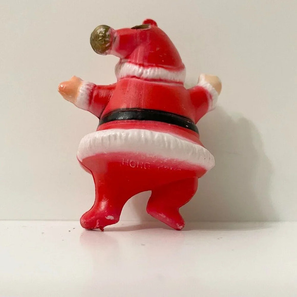 Vintage Mini Blow Mold Santa Christmas Ornament 3 Inch Tall Flaws - Picture 9 of 16